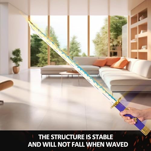 Miniatura 6 de Juego de construcción de espadas de anime para cosplay, bloque de construcción de espada Yamato de anime con vaina y soporte, kits de modelo,