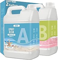 OcePor Epoxy Resin-2 Gallon, Crystal Clear Epoxy Resin Kit, No Yellowing No Bubble Art Resin Casting Resin for Art Crafts, Jewelry Making, Wood & Resin Molds(1 Gallon x 2)