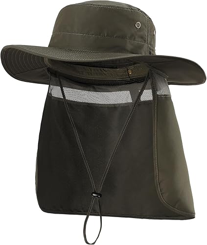 Miniatura 42 de Home Prefer Sombrero para sol para el aire libre con protección UV, secado rápido, unisex con solapa para proteger el cuello Gris cenizo