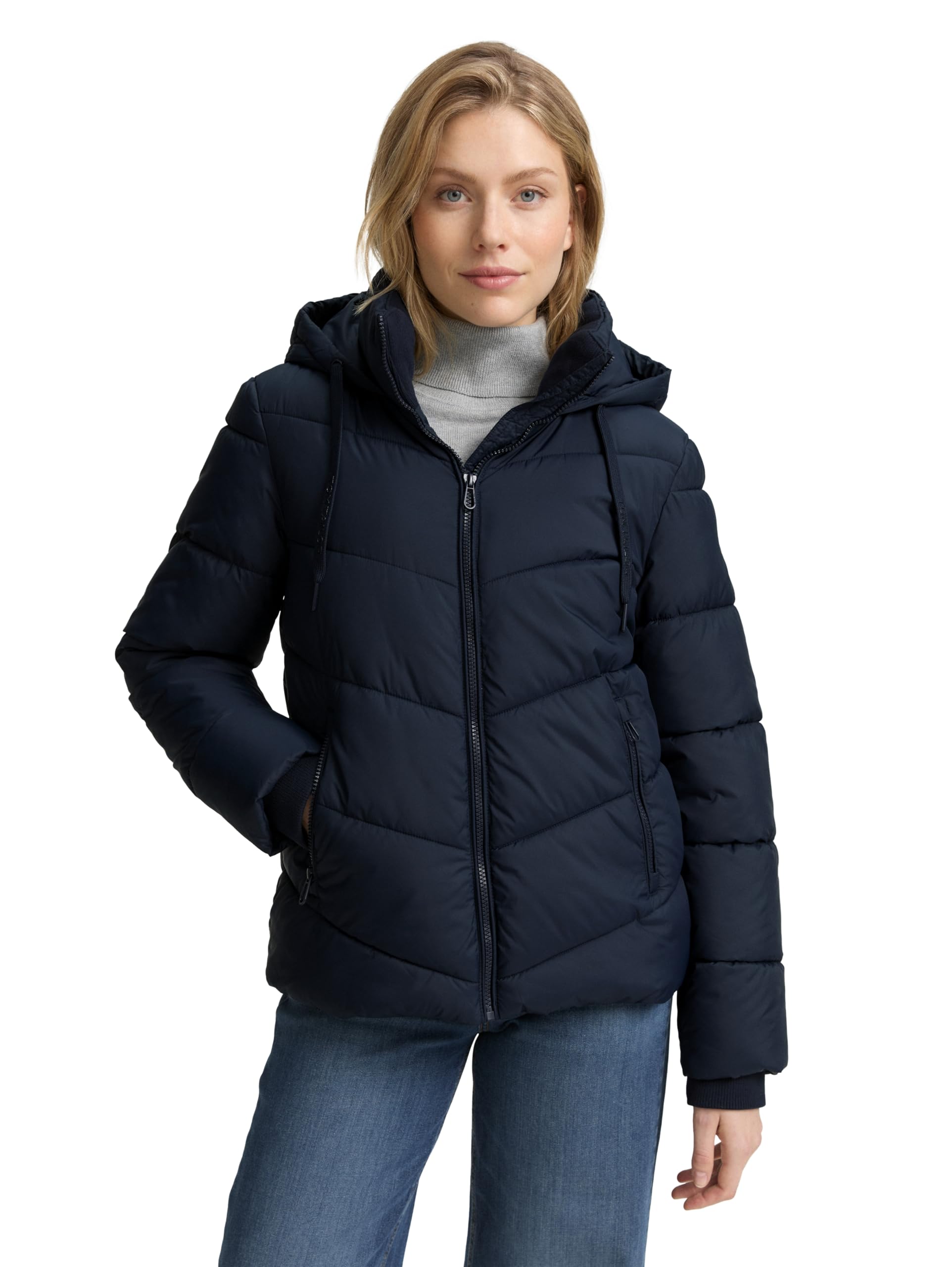 Tom Tailor Damen Puffer-Jacke mit Kapuze