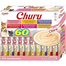 INABA Churu Premium Cat Schleckies Single Ingredient with Tuna Grain-Free Sugar-Free Low Calorie Best Cat Treats for the Vet No By-Products Creamy Cat Treats 60 x 14 g