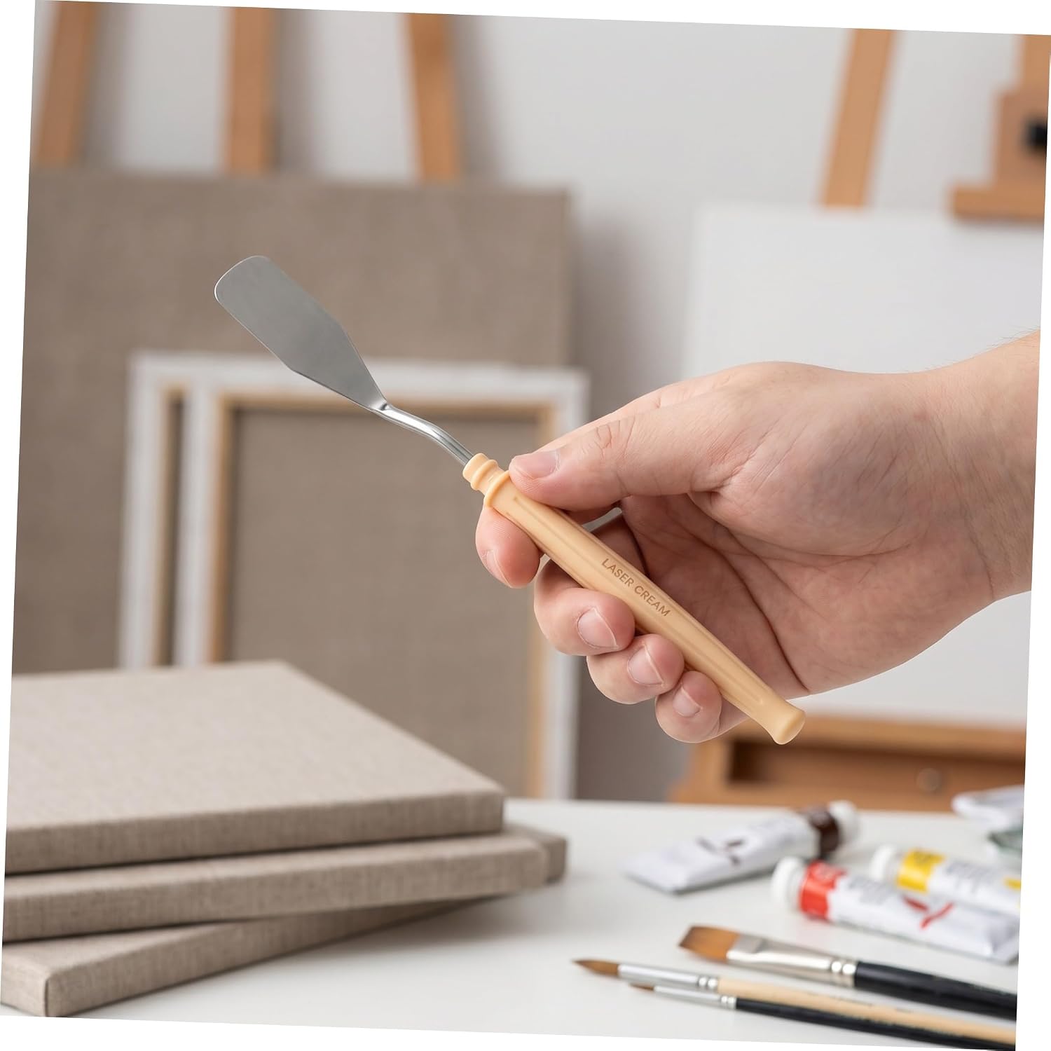 12Pcs Drawing Spatula with Smooth Plastic Handles Versatile Palette Knives for Canvas Painting for Mixing Scraping and Spreading Watercolor Oil Paint