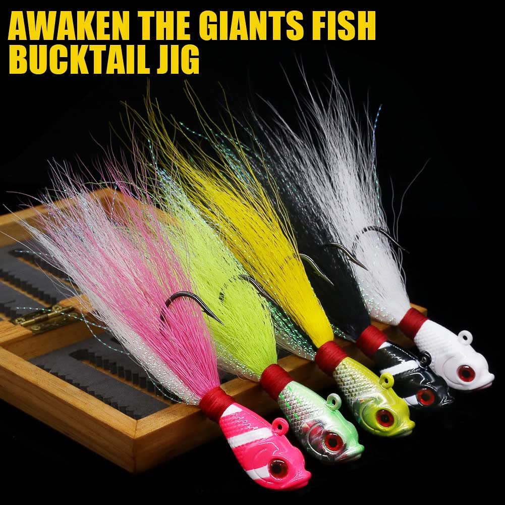 bucktail-jigs-saltwater-hair-jigs-head -fishing-lures-assorted kit : Sports & Outdoors The selective design and Test Curve:Spod/Marker shimano reels 1 Daiwa Part# J42-1801