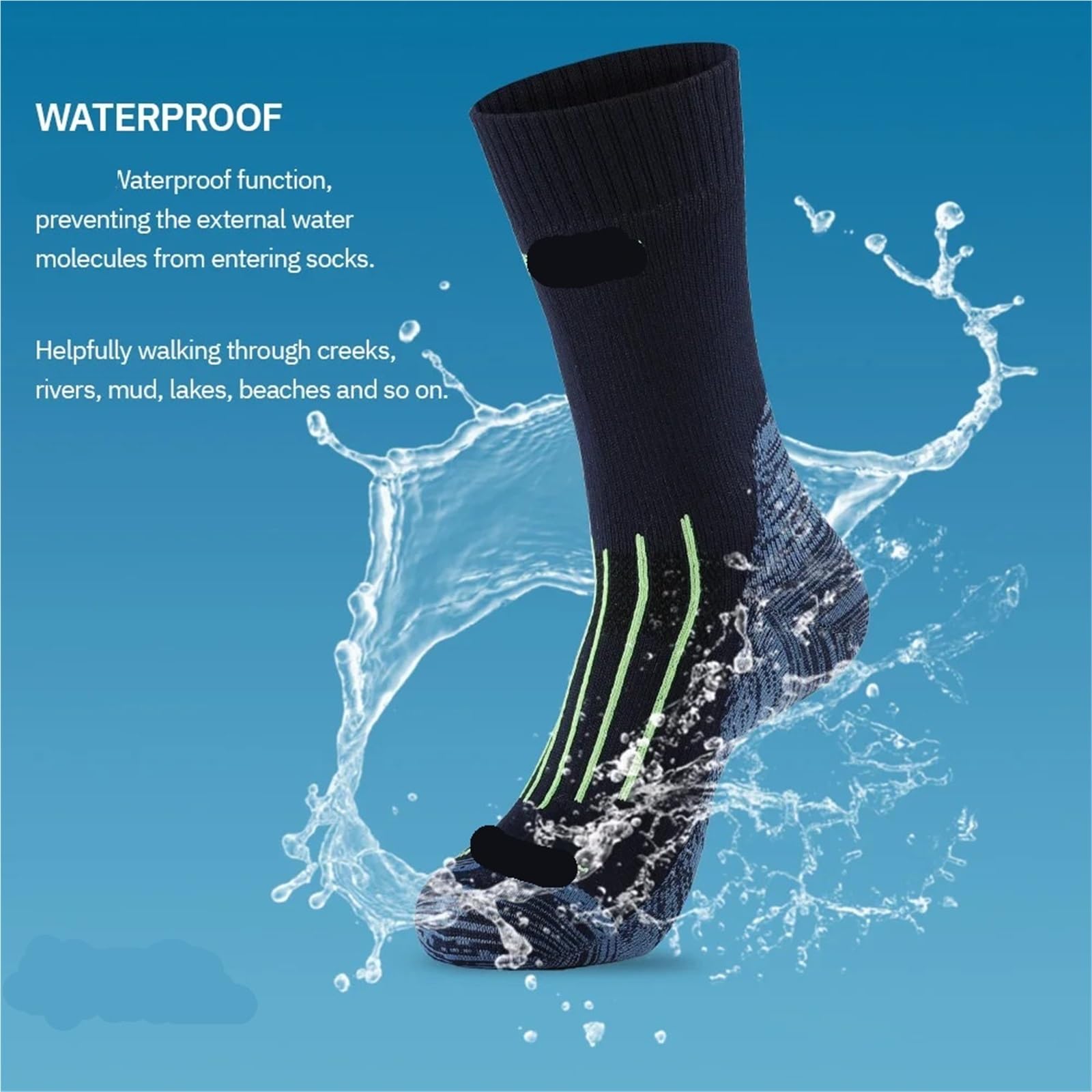 Wasserdichte Socken Herren Sportsocken Wasserdicht Radfahren Angeln Wandern Snowboarden Thermo-Wintersocken Schuhe Mitte der Wade FüR Wie Laufen