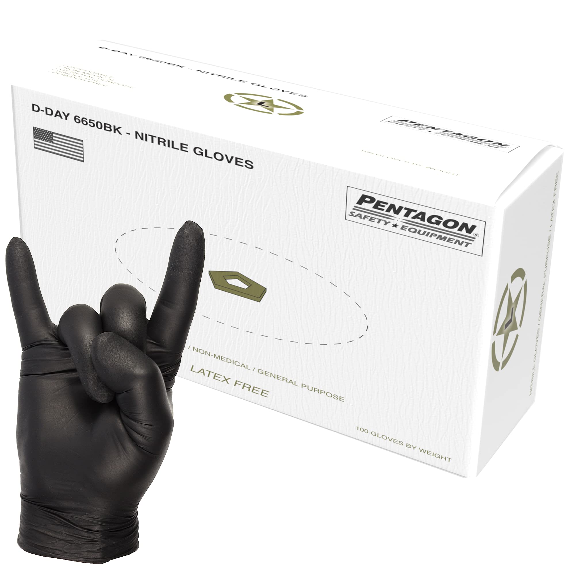 Buy DDay 7 mils Disposable Black Nitrile Gloves, Heavy Duty Gloves