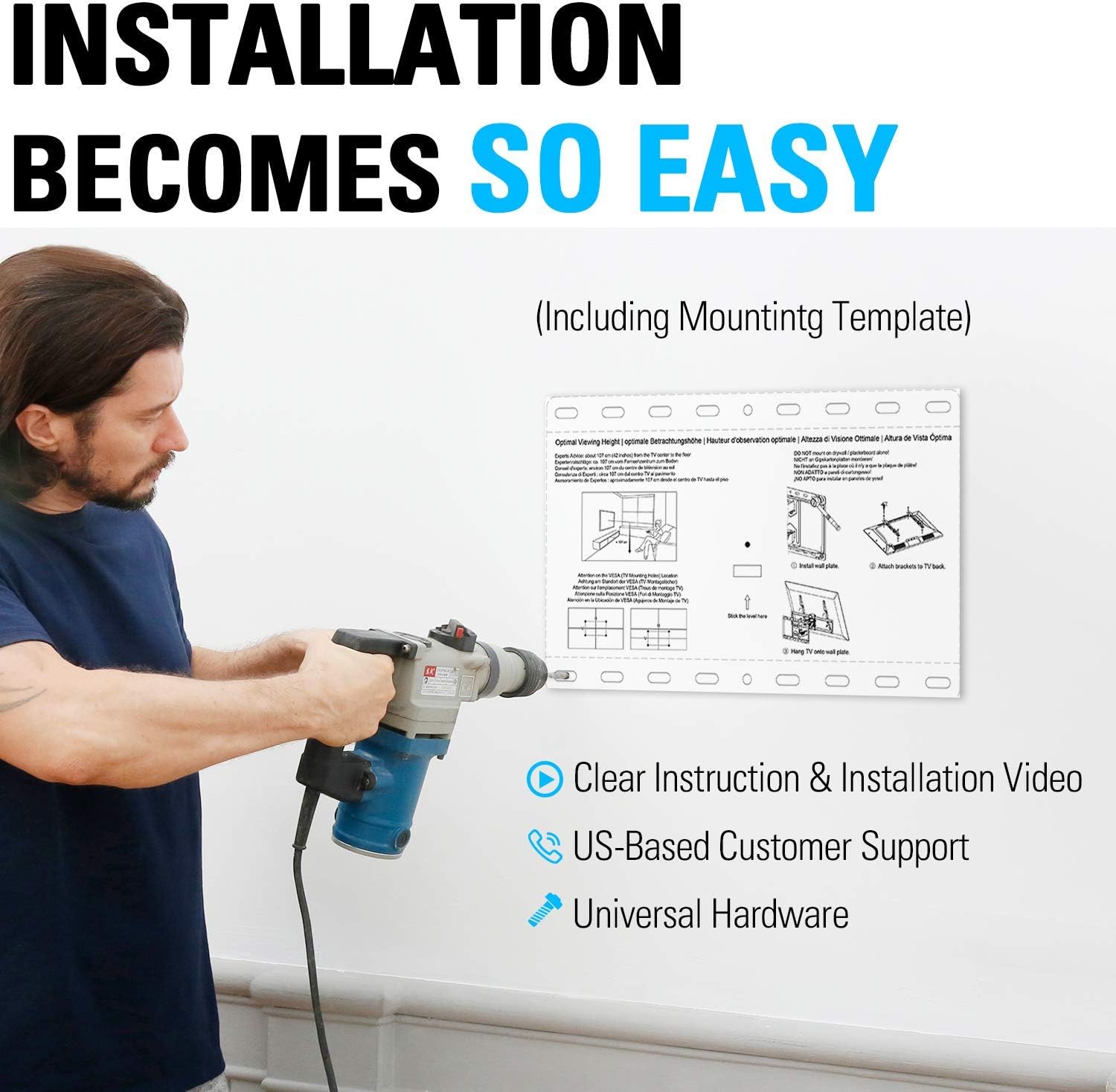 Mounting Dream Full Motion TV Wall Mount Swivel and Tilt for Most 42-75 Inch Flat Screen TVs, TV Mount Bracket with Articulating Dual Arms, Max VESA 600x400mm, 100 lbs. Loading, Fits 16" Studs, MD2617 : Electronics