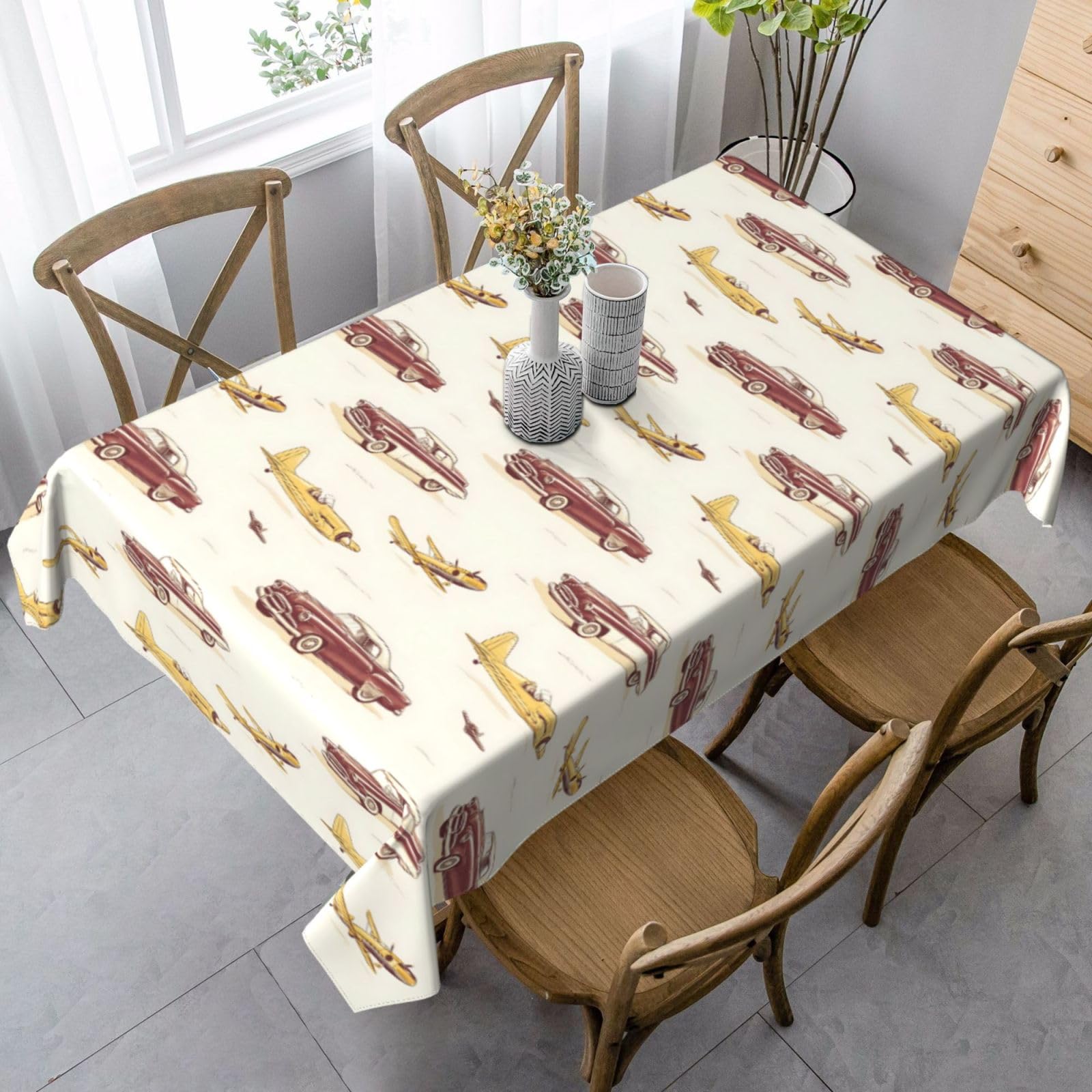 Nappe style vintage avion pour protéger et décorer votre table de salon