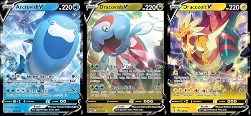 Arctovish V - Dracovish V - Dracozolt V - Lote de cartas Pokemon Ultra Rare - Cielos en evolución - Estrella brillante - Fósil Pokemon