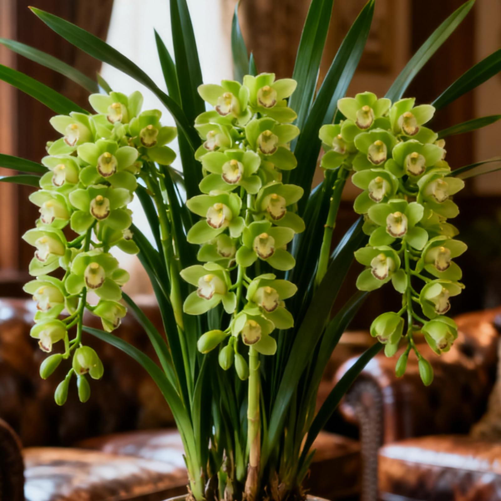 Hardy Cymbidium Bulbs & Outdoor Cymbidium Orchid Plants – Selected Varieties with Fragrant Blooms, Ideal for Balcony Settings, Excellent Display-8 Rhizome-C