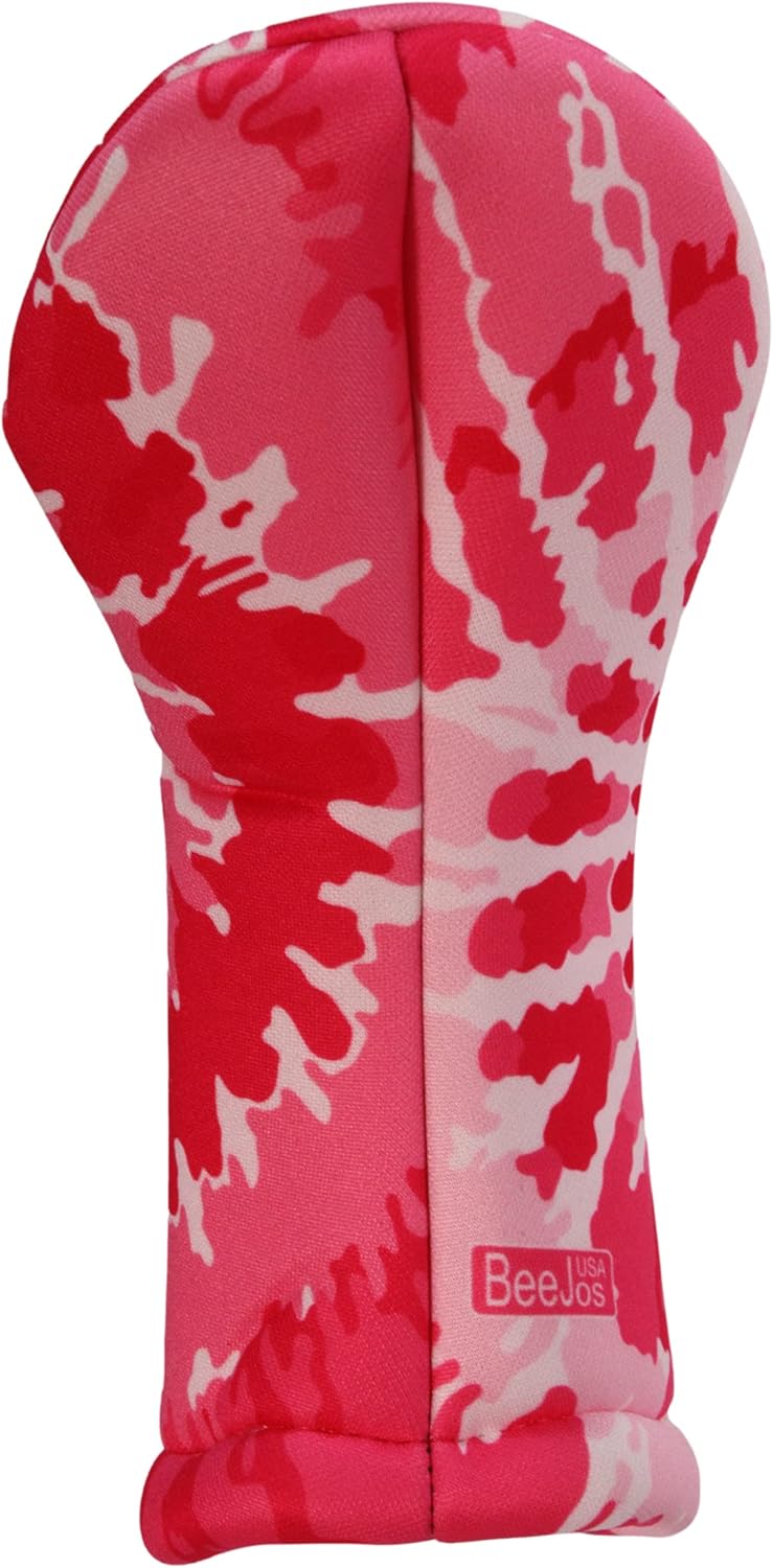 Hot Pink Spiral Tie Dye | BeeJoss Golf Club Headcover | Driver Fairway Hybrid-Sold Separately | Handmade in USA