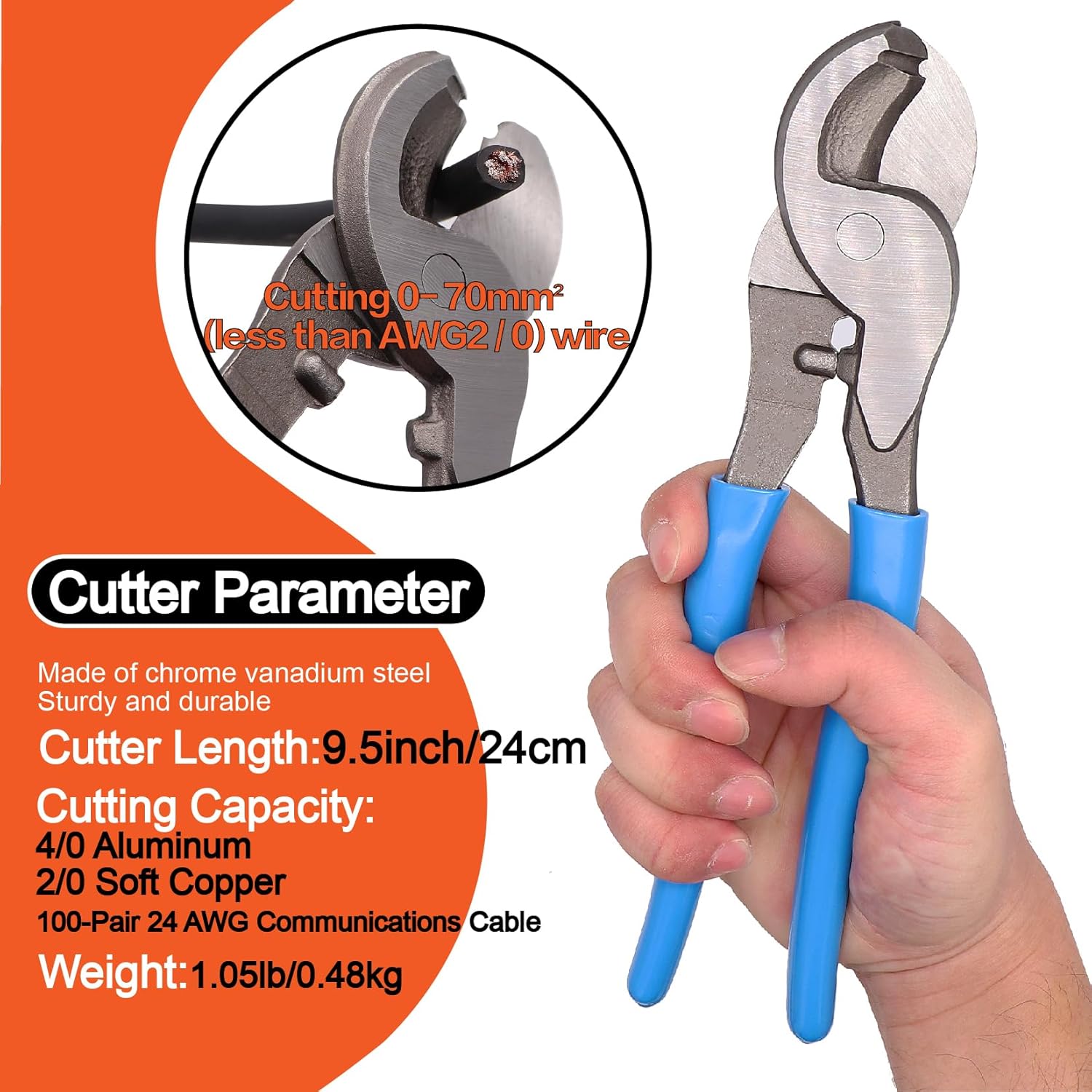 1/0 Gauge Wire(20ft Each - Red/Black) Copper Clad Aluminum CCA - Primary Automotive Wire,Car Amplifier Power & Ground Cable with 10-in Cable Cutter for Car Stereo,Solar, Auto, RV Trailer & Marine