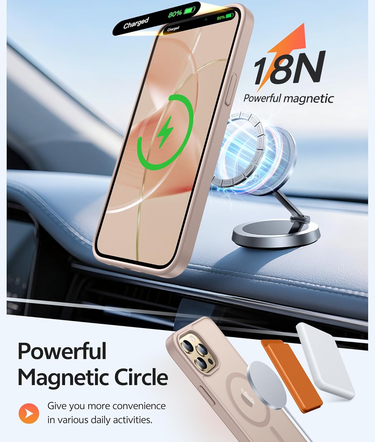 FNTCASE for iPhone 12 Pro Max Case: [Compatible with Magsafe] Translucent Matte Magnetic Phone Cover - Military Grade Drop Protection Shockproof Protective Cases - Desert Gold thumbnail