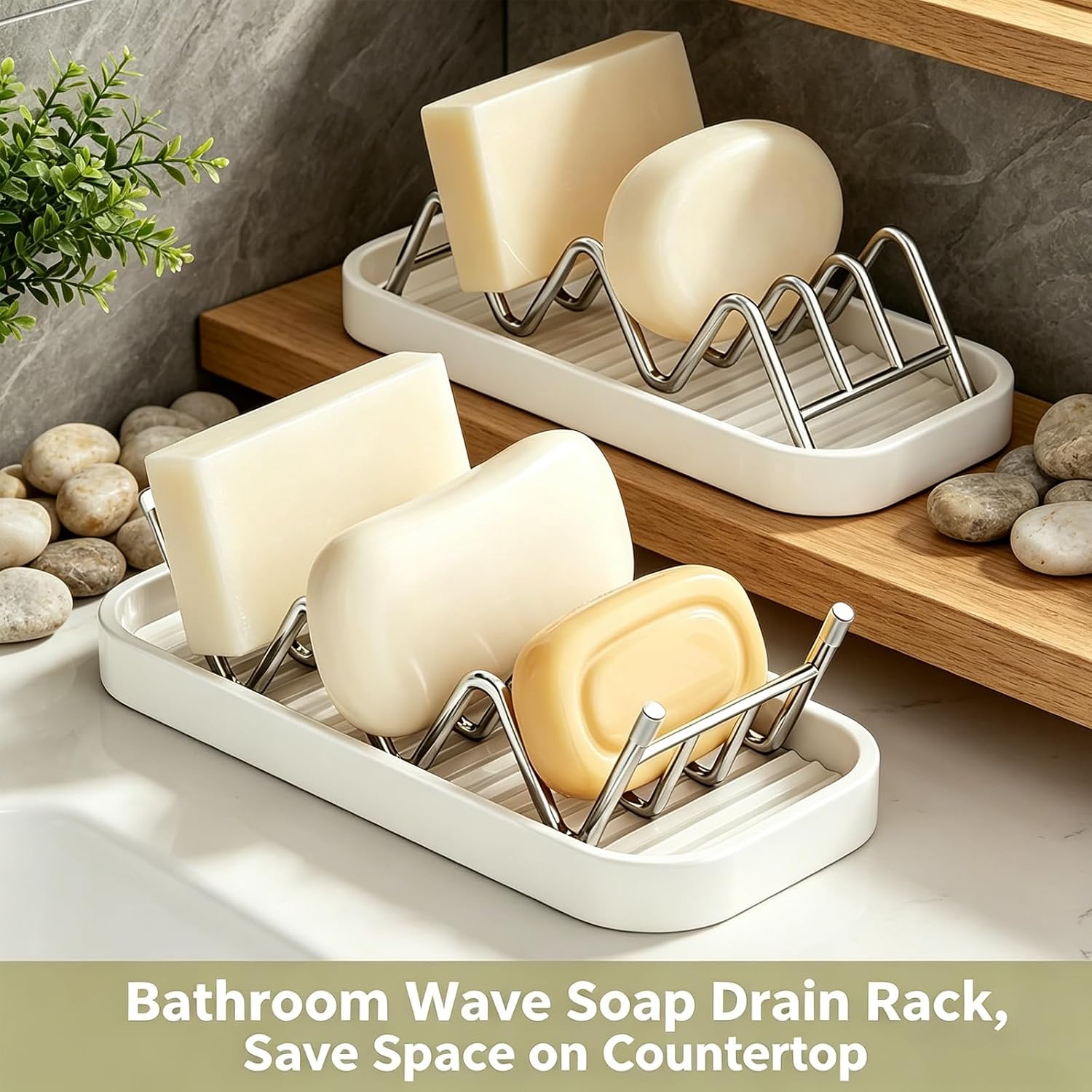 Bar Soap Holder, 2 Pack, 304 Stainless Steel with Removable Drip Tray image 3