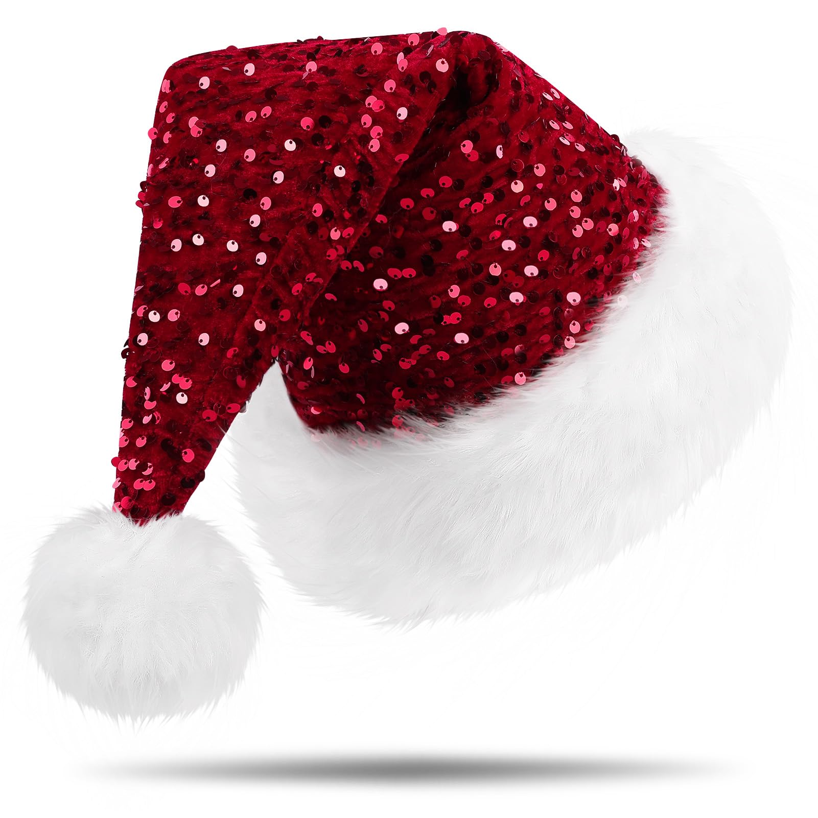 AOFITEE Luxury Santa Hats - Plush Velvet Comfy Hats for Adults, Christmas Party