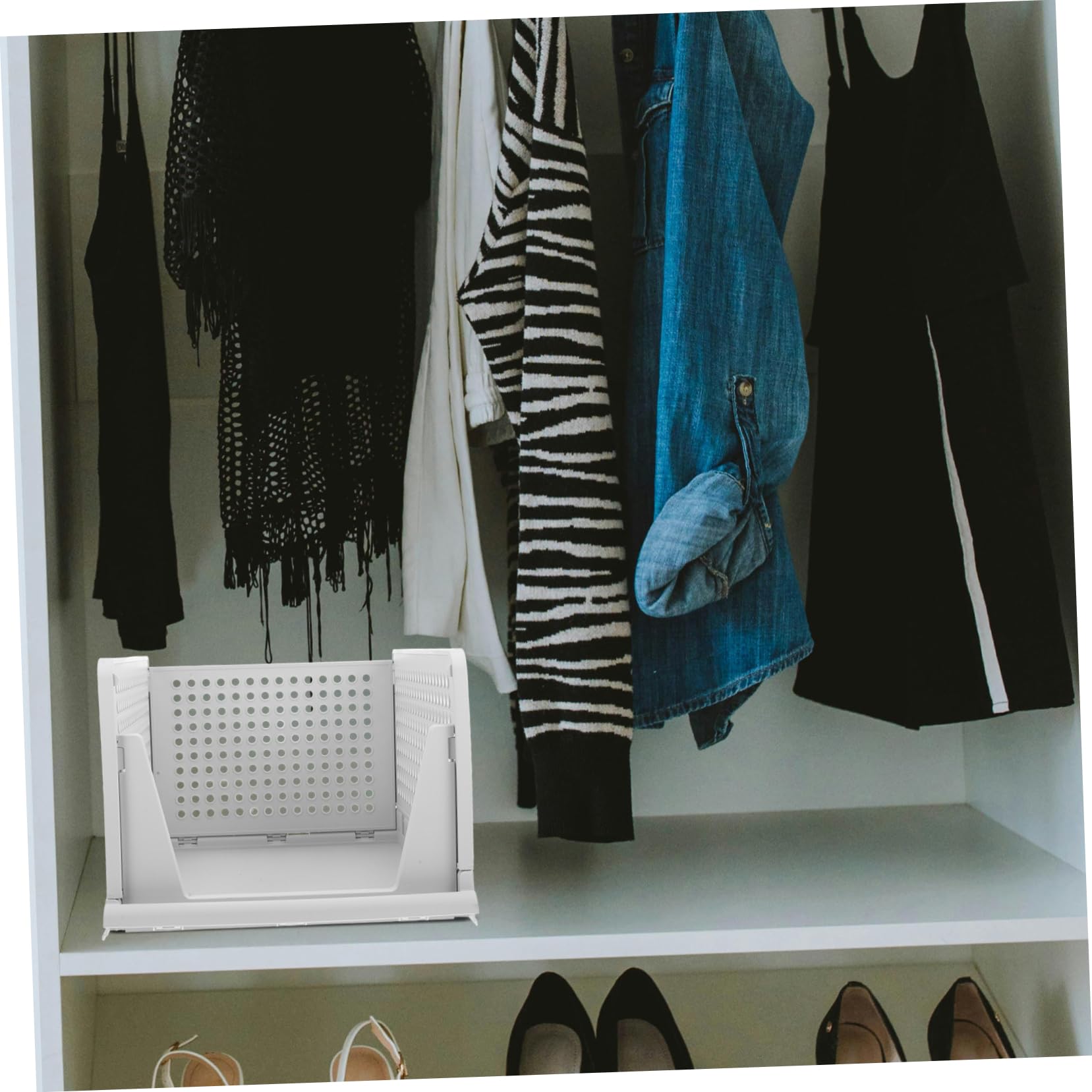Cabilock Organisateur Tiroir Empilable et Tiroir Coulissant en ABS Blanc et Design Moderne Séparateurs Réglables Accès Facile Rangement pour Vêtements