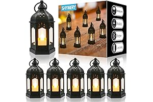 SHYMERY Mini Lantern with Flickering LED Candles for Halloween Wedding Table Centerpiece