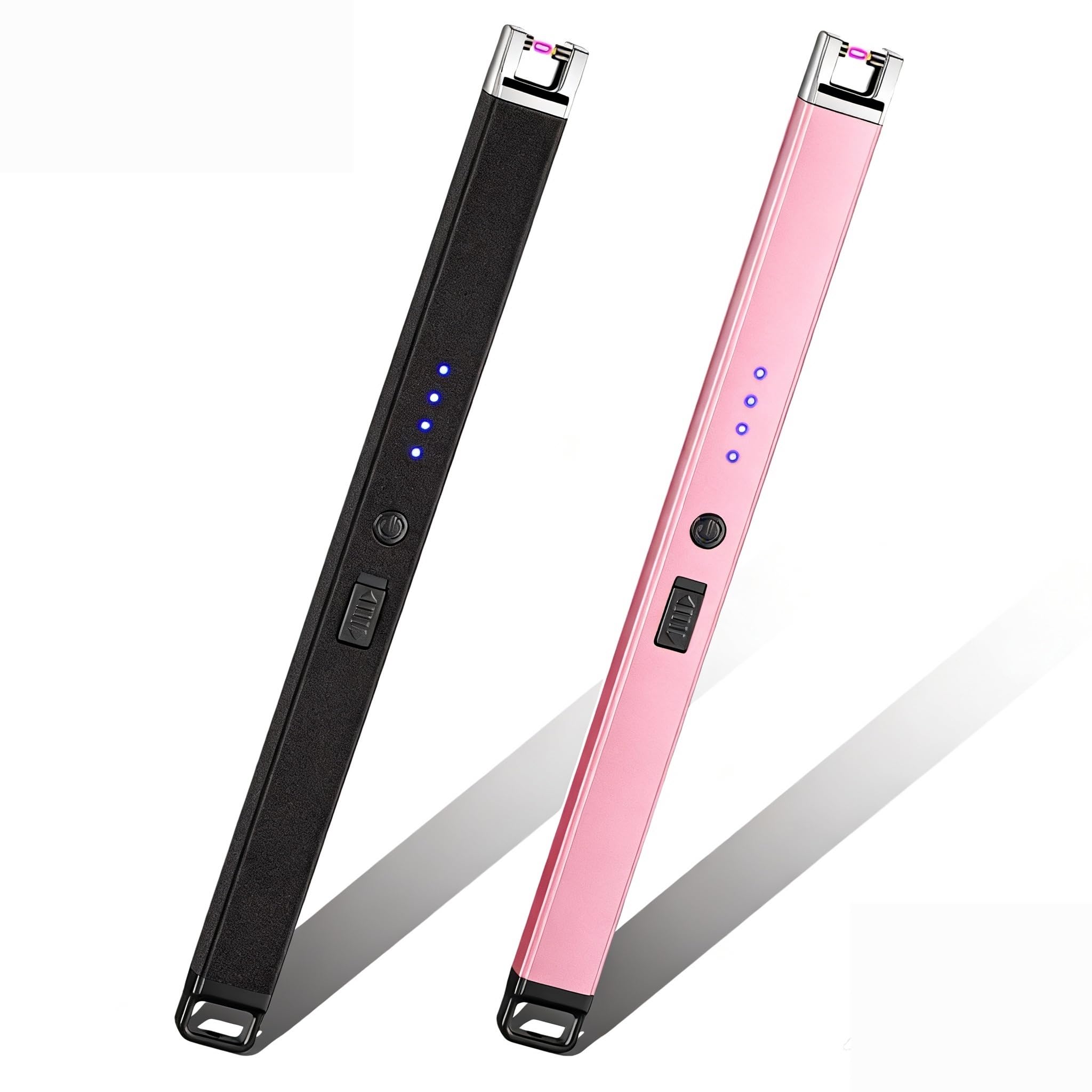 Electric Candle Lighter 2 Pack USB Rechargeable Lighters Windproof Plasma Arc Lighters Flameless Type C Long Lighter for