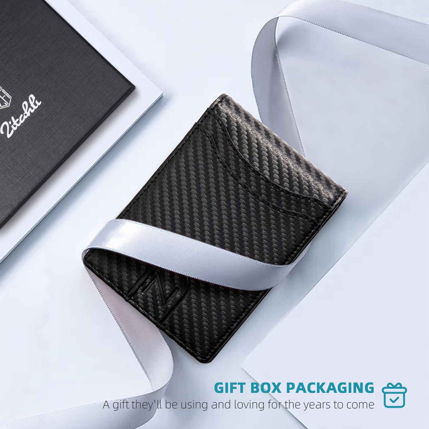 Zitahli Slim Wallets for Men, Leather Money Clip Mens Wallet, RFID Blocking Front Pocket Bifold Wallet, Minimalist Credit Card Holder with Gift Box - Image 6