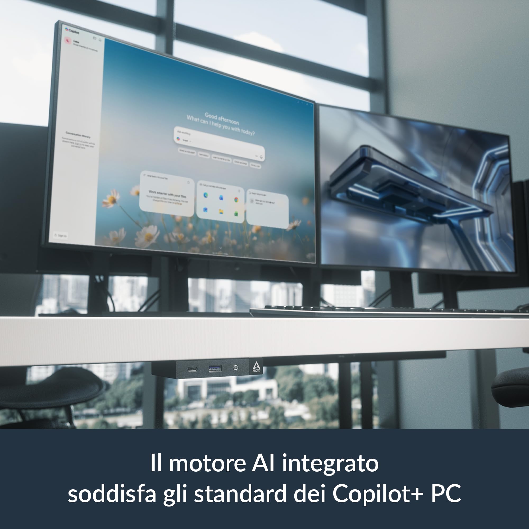 ARCTIC Senza AI 370: PC silenzioso, montaggio sotto la scrivania,