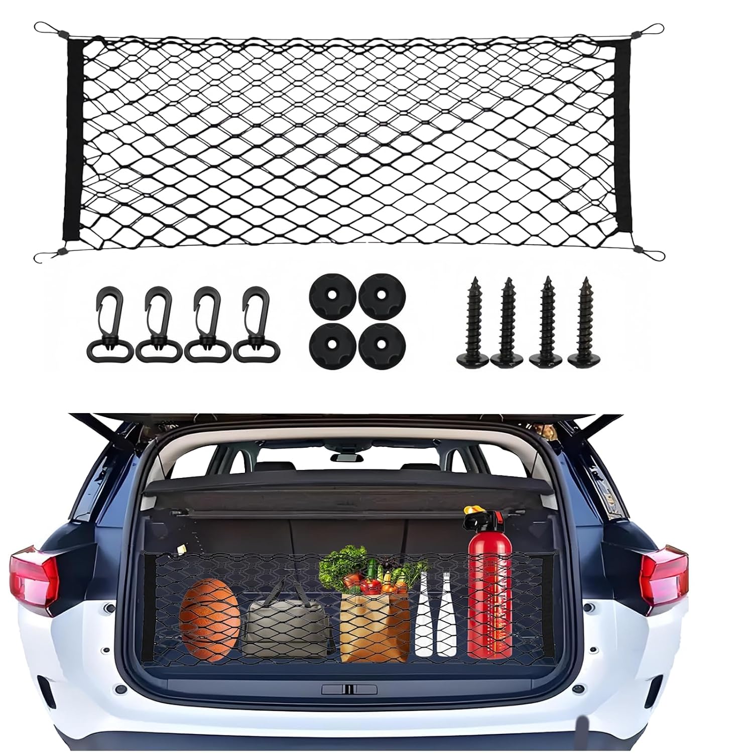 Xfopz Cargo Net Stretchable,Car Exterior Accessories for SUV, Jeep, Trucks, Double-Layered Network Car Exterior Accessorie...
