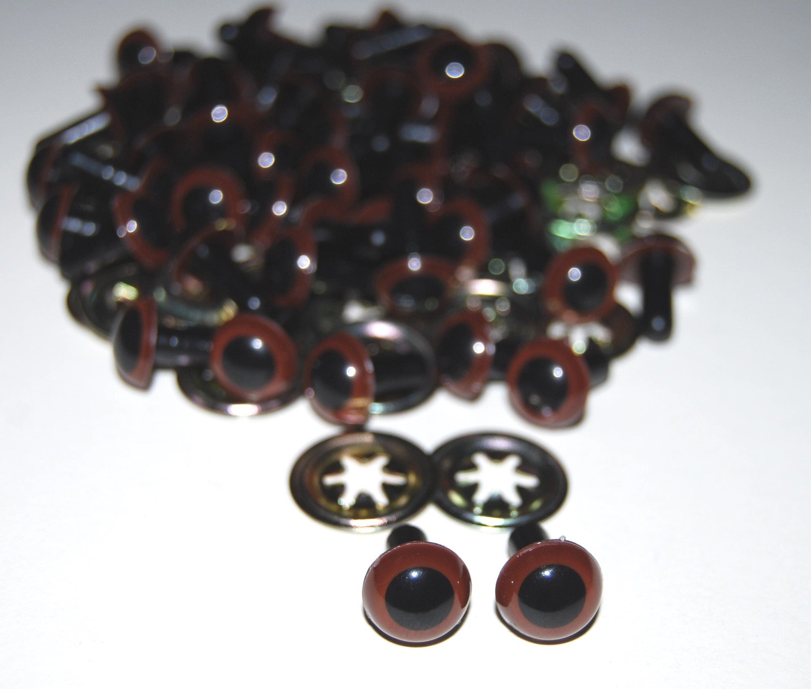 celloexpress 6mm Brown Crystal Eyes with Metal Backs - Safety Eyes for Soft Toy Teddy Bear Animal Making (Pack of 25 Pairs)