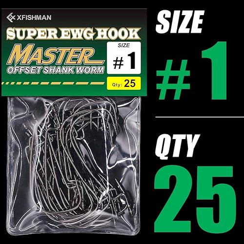 Miniatura 10 de Ewg-Hooks-for-Fishing-Texas-Rig-Hooks-Offset-Extra-Wide-Gap-Gap-Gap - Juego de gancho de gusano de agua dulce Gusanos de goma de lubina a granel Big