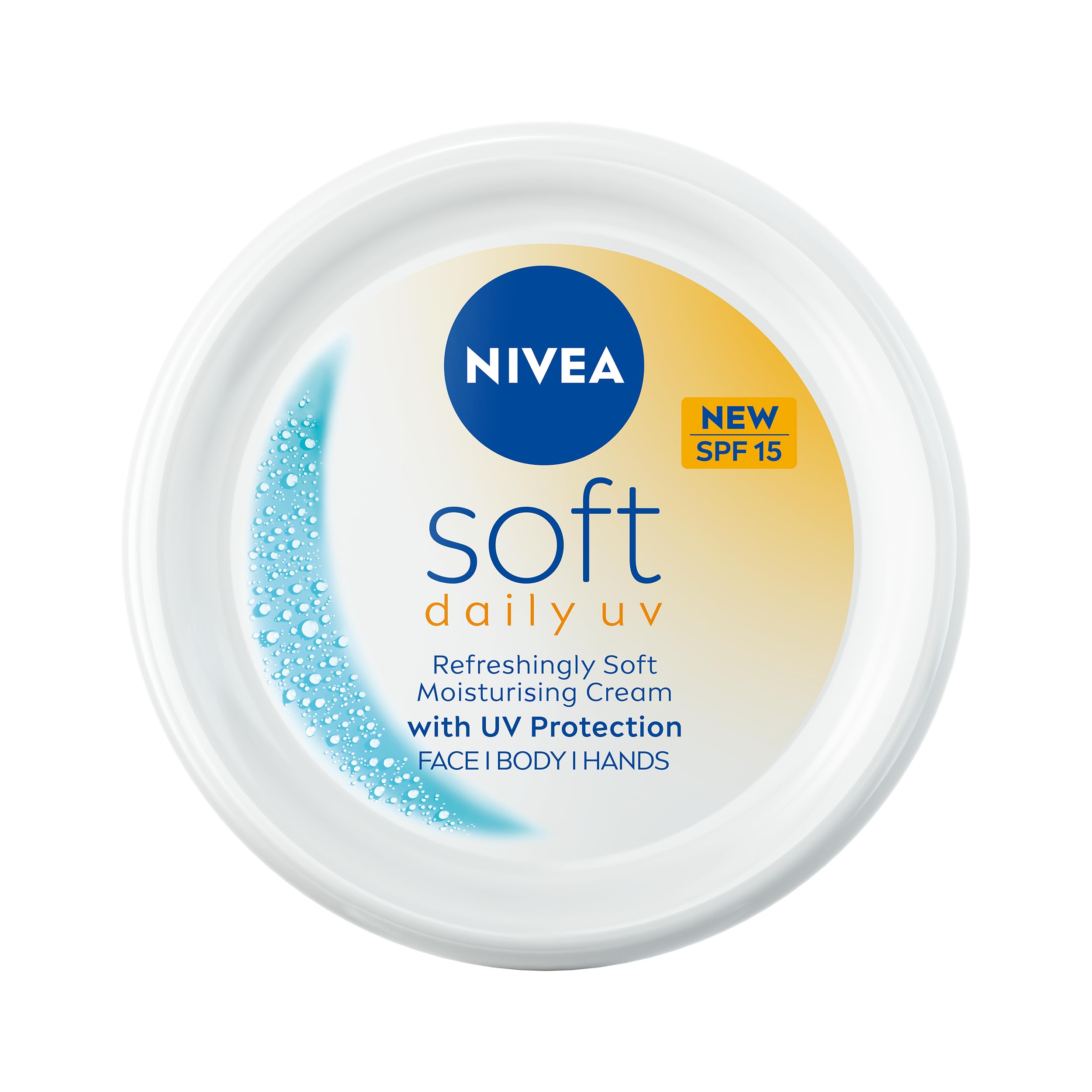 NIVEA Soft Daily UV SPF15 (100ml), 48H Moisturising Cream for Face, Body and Hands with Vitamin E and Jojoba Oil, Hand Cream with Factor 15 Sun Protection Moisturises Deeply, Vegan Formula Day Cream