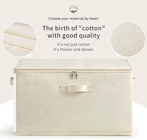 Miniatura 7 de Vailando - Contenedores de almacenamiento grandes de tela con tapas, 3 unidades, cajas de almacenamiento decorativas y paquete de 3 bolsas de