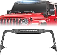 YZONA Mad Max Windshield Frame Cover for Jeep Wrangler JL 4XE 2018-2026 w/ 120W LED Light Bar - Roof Visor Cowl Protector