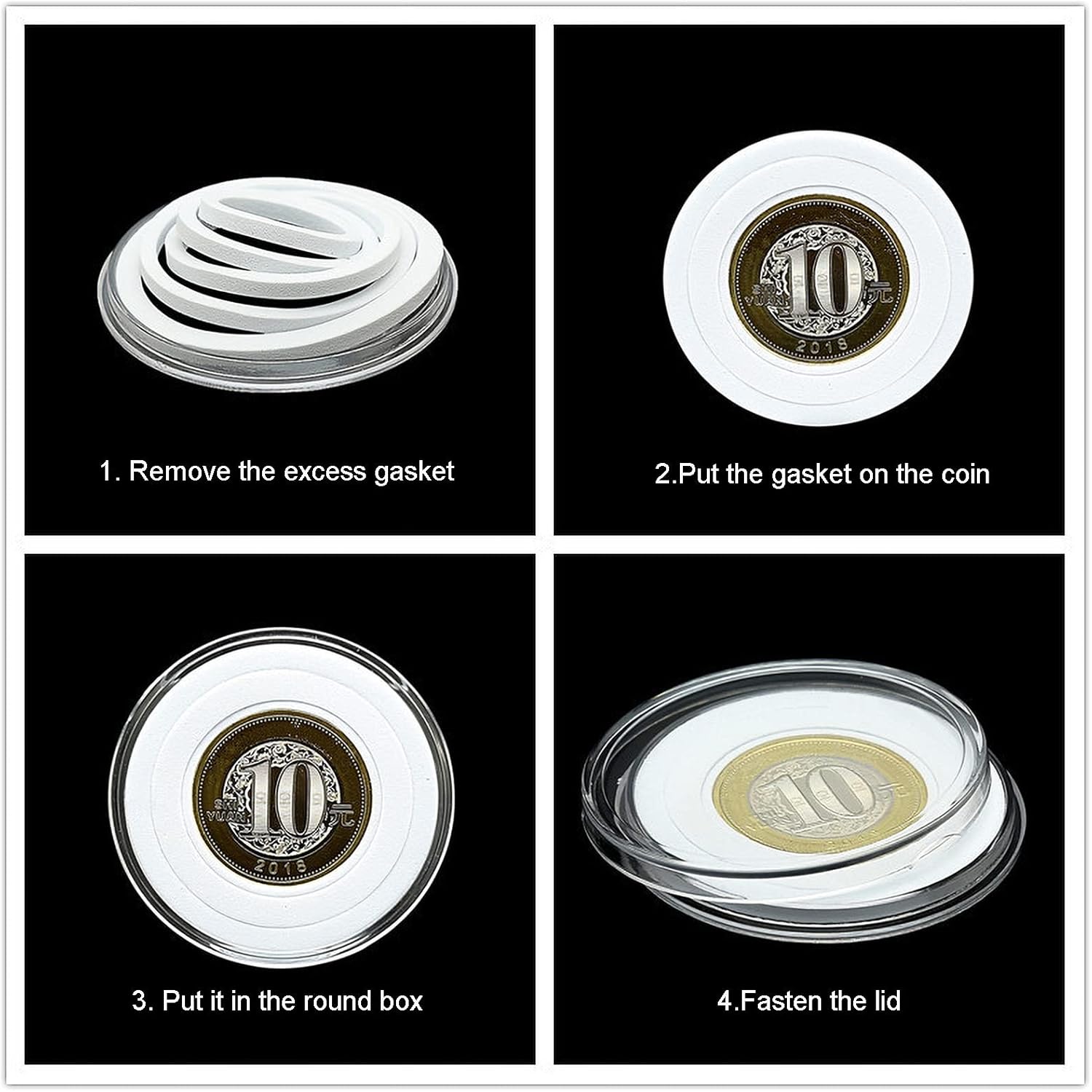 Wooden Coin Capsules Holder, 30 Pieces 46mm Coin Storage Box Coin Collection Holder with Lock, 6 Sizes (20/25/30/35/40/46mm) Coin Collector Organizer Coin Display Commemorative Collection Case : Office Products