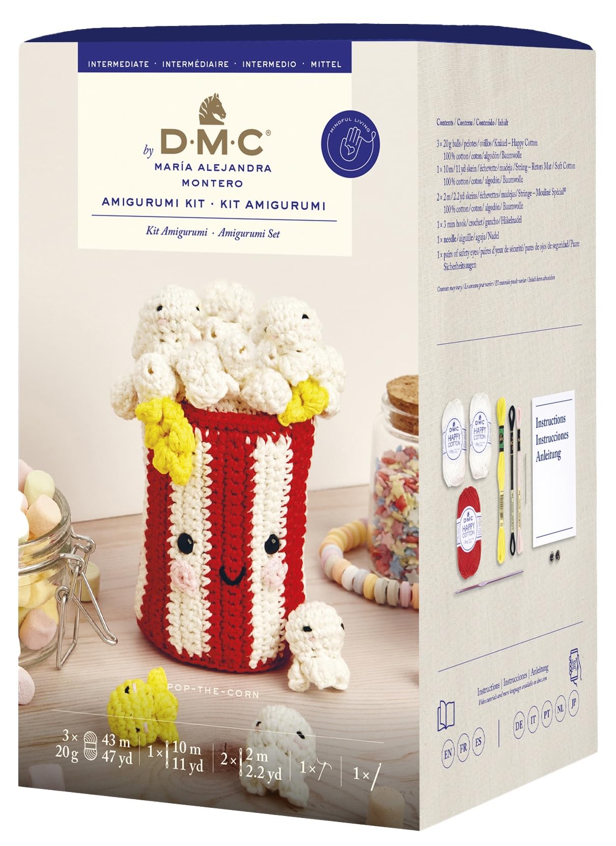 DMC amigurumi crochet kit ""Pop The Corn"", 14x7cm