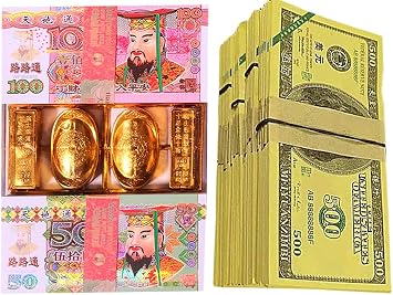 415pcs Chinese Joss Paper Money African Ancestor Money to Burn Heaven Bank Note Ghost Money Paper Money Burning Joss Money Ingot to Burn Qingming Festival