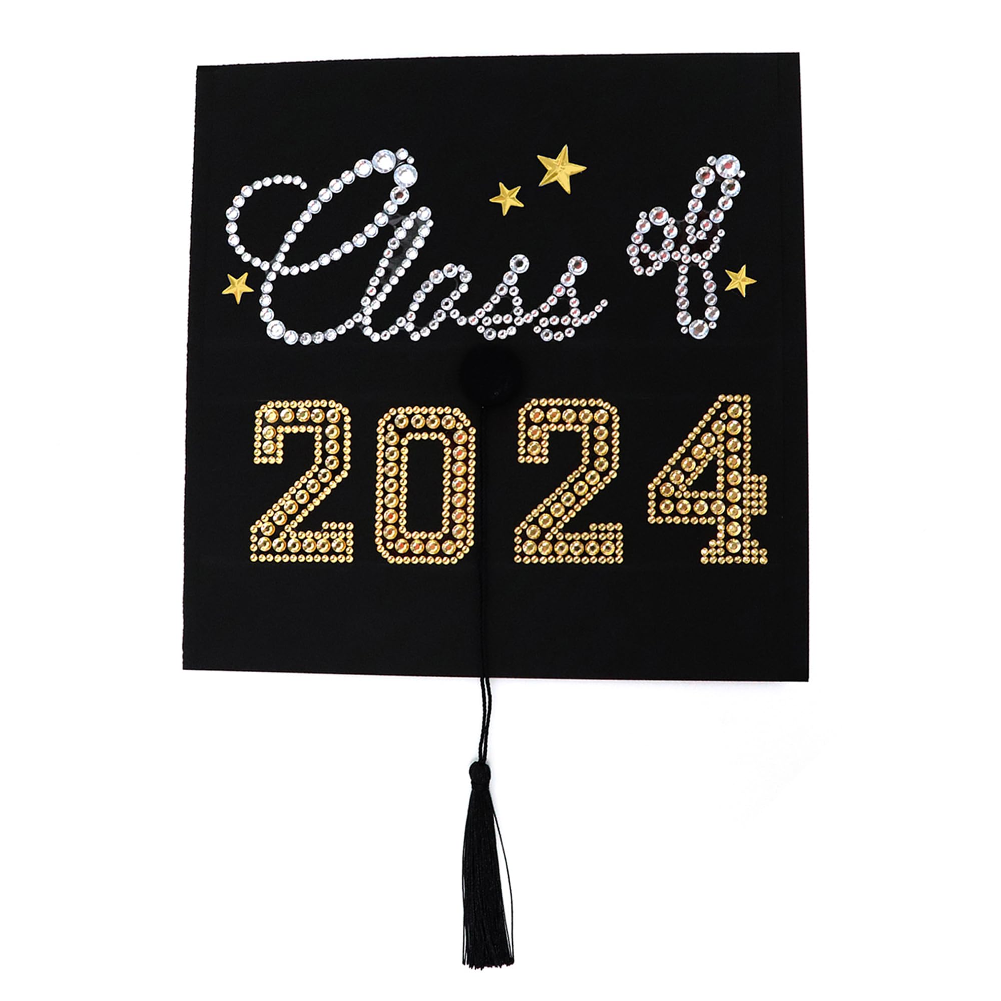 Gold 2024 Graduation Cap Bling Stickers by Recollections™-Graduation Gifts & Décor