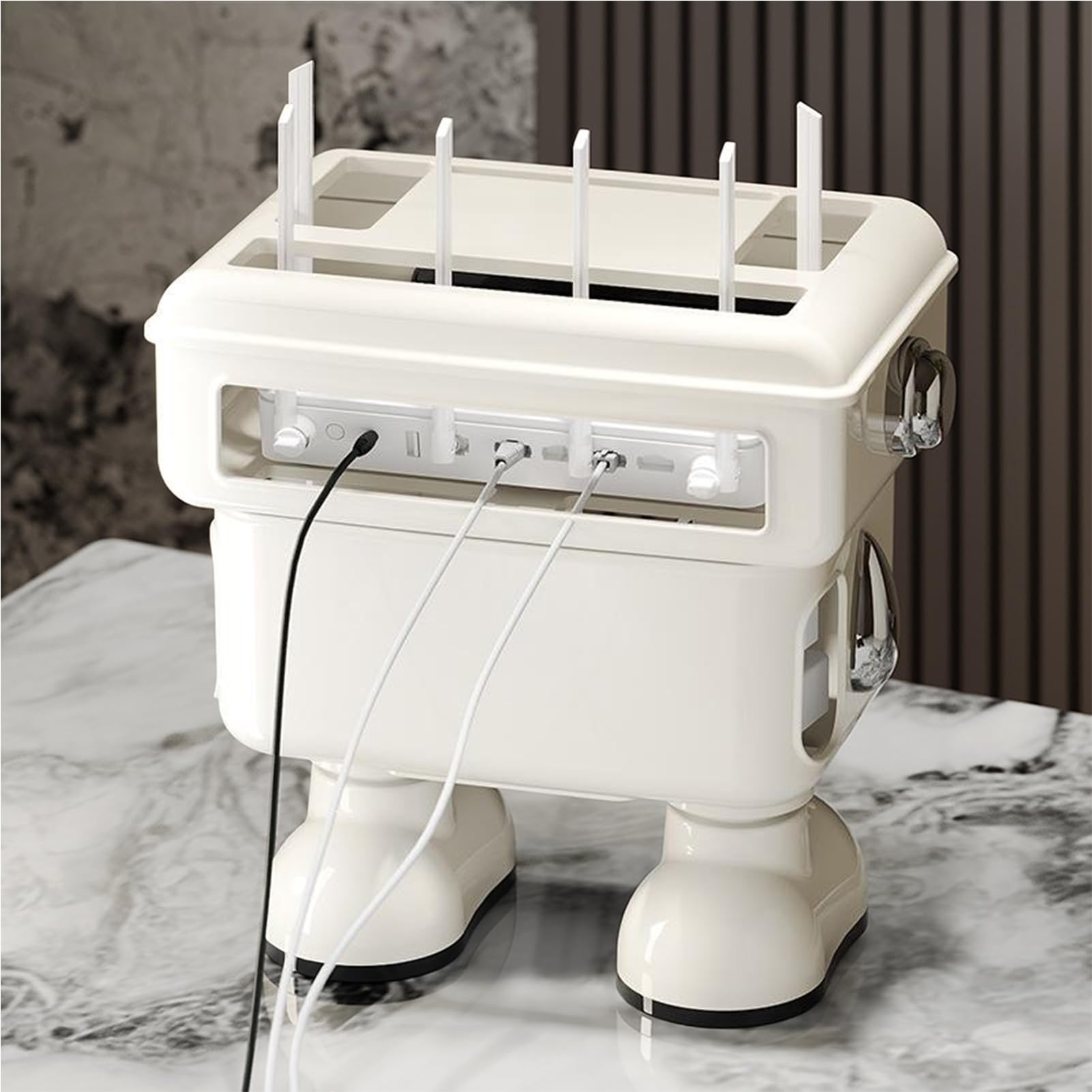 Scatola Di Archiviazione Per Router Wi-Fi Supporto Robot Per Scrivania | Ripiano Per Router Per Casa Soggiorno Camera Da Studio Supporto TV Posto Di Lavoro Centro Intrattenimento Console