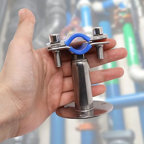 Miniatura 4 de Abrazaderas de tubería de montaje en pared, de acero inoxidable, soporte de tubo de montaje en techo de altura ajustable, abrazadera de correa de