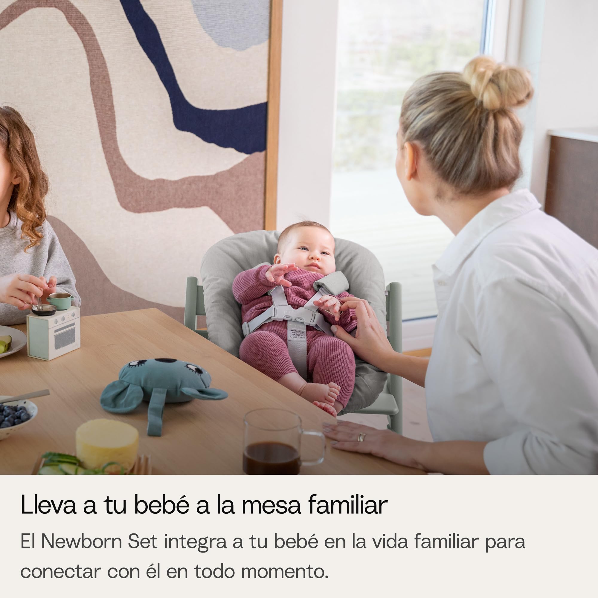 Trona Tripp Trapp de Stokke, Black (Incluye Silla + Baby Set 2) con Newborn Set (Anthracite) - Diseño Seguro, Ajustable y Ergonómico
