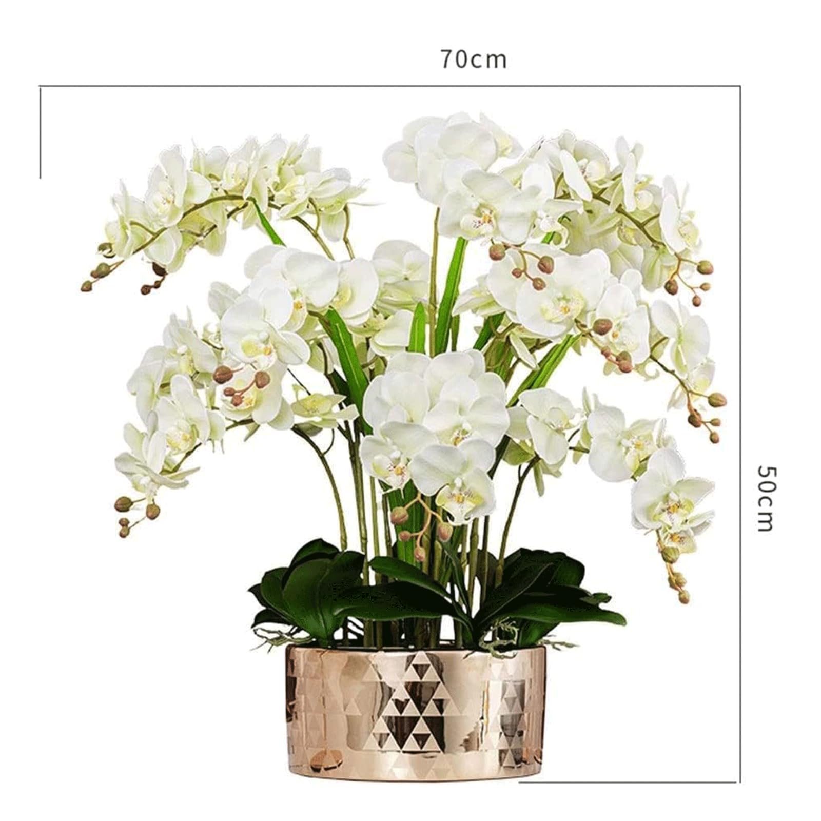 Sztuczne Orchidee 15 Główek Sztuczny Kwiat Porcelanowy Wazon Sztuczna Orchidea Duża Doniczka Sztuczne Kwiaty Phalaenopsis Sztuczne Kwiaty
