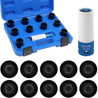 11PCS Wheel Locking Nut Key Kit for Toyota, Lexus, Tacoma | Wheel Lock Nut Socket Adapter Set, Anti-Theft Lug Removal Tool, Anti-Theft Screw Remover, Repair Tool, Tyre Fitting, garage