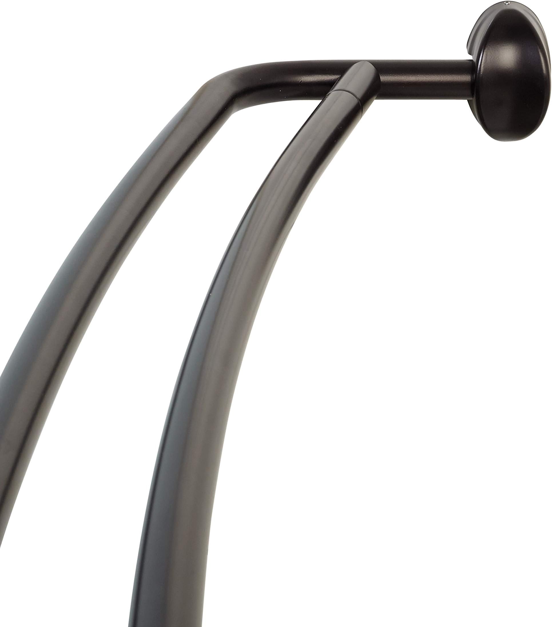 Zenna Home NeverRust Aluminum Double Curved Rustproof Shower Rod, 45 to 72 Inches, Bronze