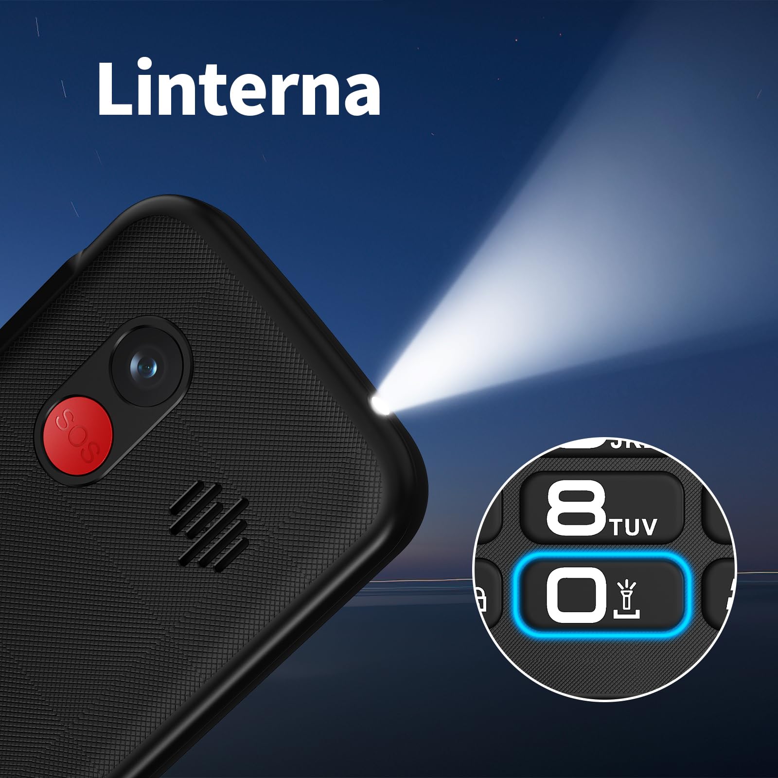 4G Teléfono Móvil para Personas Mayores con Teclas Grandes, Grande de 2,4 Pulgadas, Fácil de Usar Celular para Ancianos con Volumen Alto, Llamada Rápida, Botón SOS, Sistema Sencillo, Base Cargadora