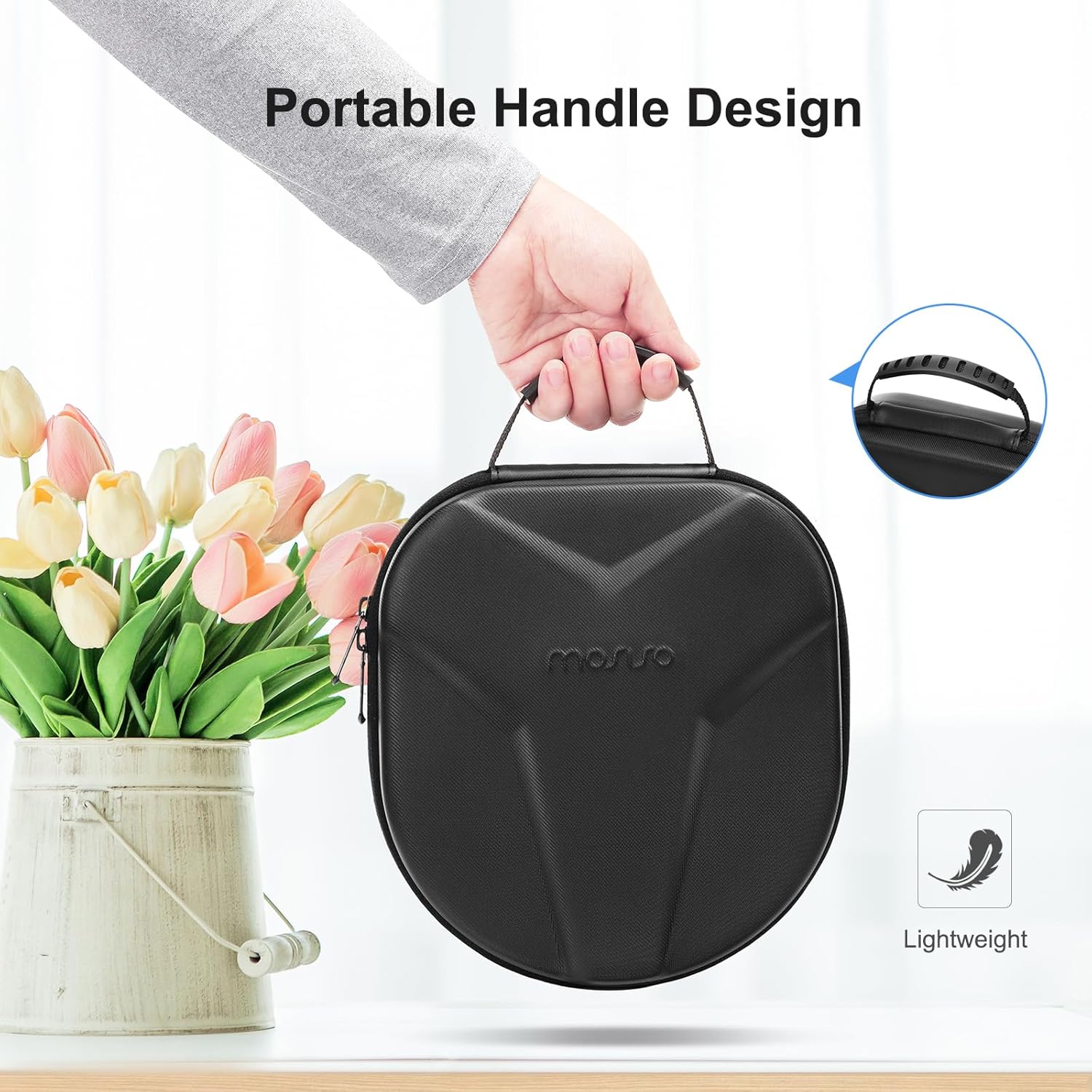 MOSISO Hard Travel Case Compatible with Sony WH1000XM5/WHCH710N/WH1000XM4/WHXB900N/WHXB910N, Compatible with AirPods Max, Bose 700/QC35 II Wireless Noise Cancelling Headphones, Black - Image 6