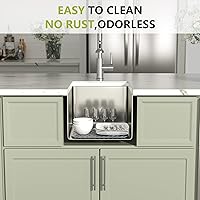 Vista 6 de Silicone Kitchen Sink Protector Mat - Dcolora 14"x11.6" Heat Resistant Protector Mat For Kitchen Sink With Center Drain Non-Slip Easy Cleaning Sink