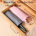 2 Heat Resistant Silicone Mat with Hanging Hole Style, Straightener Heat Resistant Travel Mat & Pouch For Curling Iron, Hair Straightener, Flat Iron and Other Hot Hair Styling Tools, 11X6 Inches, Gray gallery image