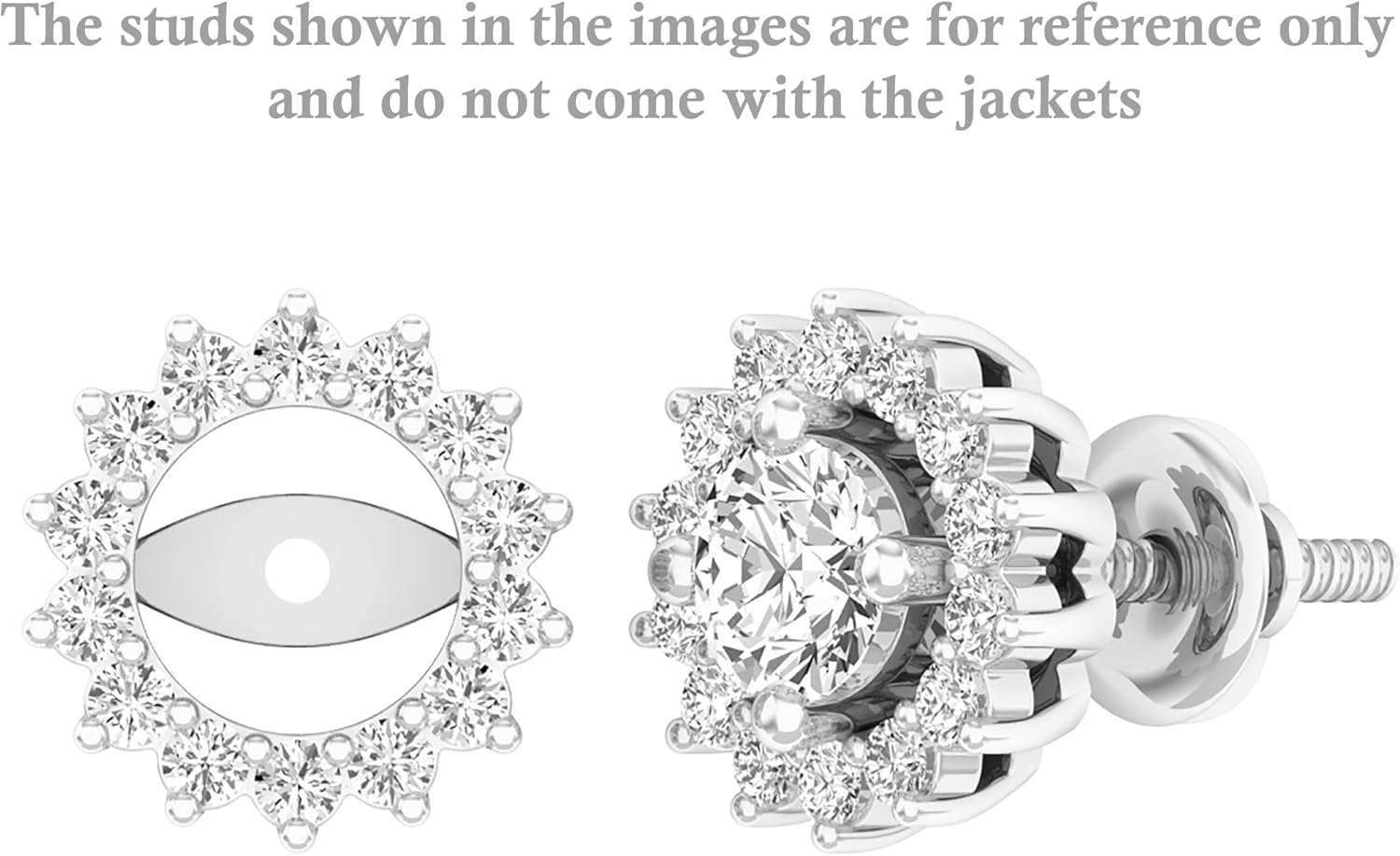 Dazzlingrock Collection 0.30 Carat (ctw) Round Lab Grown White Diamond Removable Jackets Stud Earrings for Her in 925 Sterling Silver - Image 2