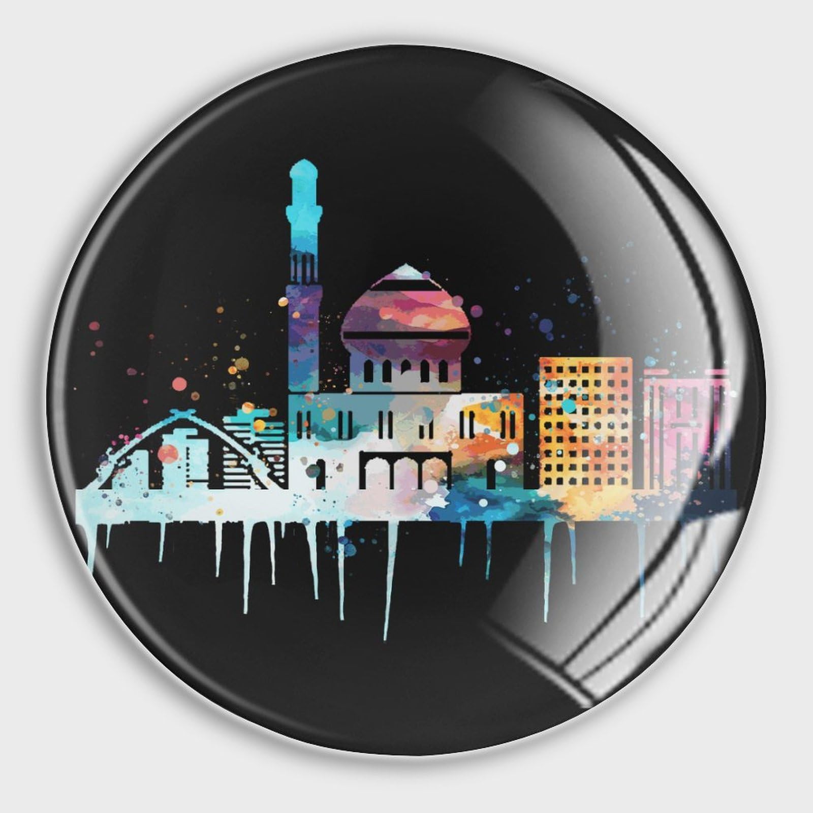 Aimants de pendaison de crémaillère Skyline en verre pour cadeau original