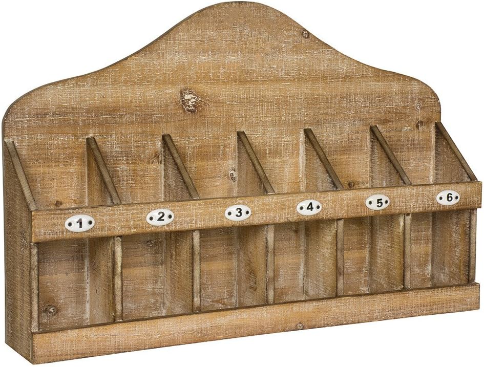 Rustic Wooden Wall Mounted 6 Bottle Wine Rack Display Holder Home Kitchen Bar 65cm Wide