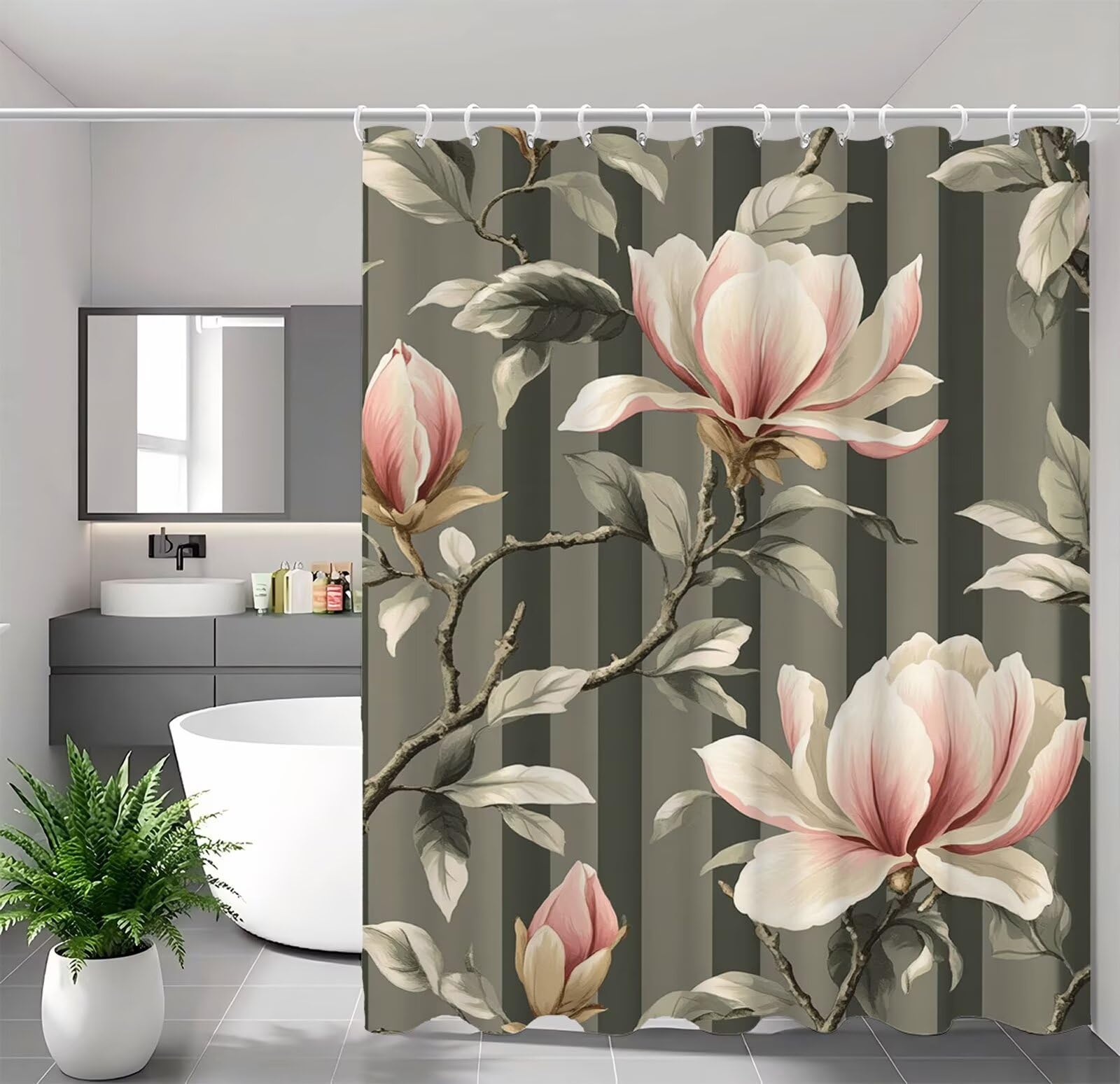 Rideau de douche tissu polyester robuste avec ourlet lesté haut de gamme 80x200 cm