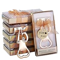 Vista 1 de 36 abrebotellas, recuerdos dorados de fiesta de cumpleaños 75 para invitados, decoraciones de fiesta de cumpleaños número 75, abrebotellas