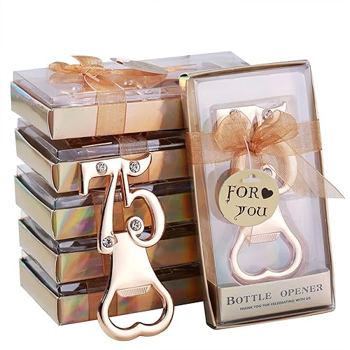 12 abrebotellas, recuerdos dorados para fiestas de cumpleaños, regalos de 75 aniversario para invitados, decoraciones de fiesta de cumpleaños número