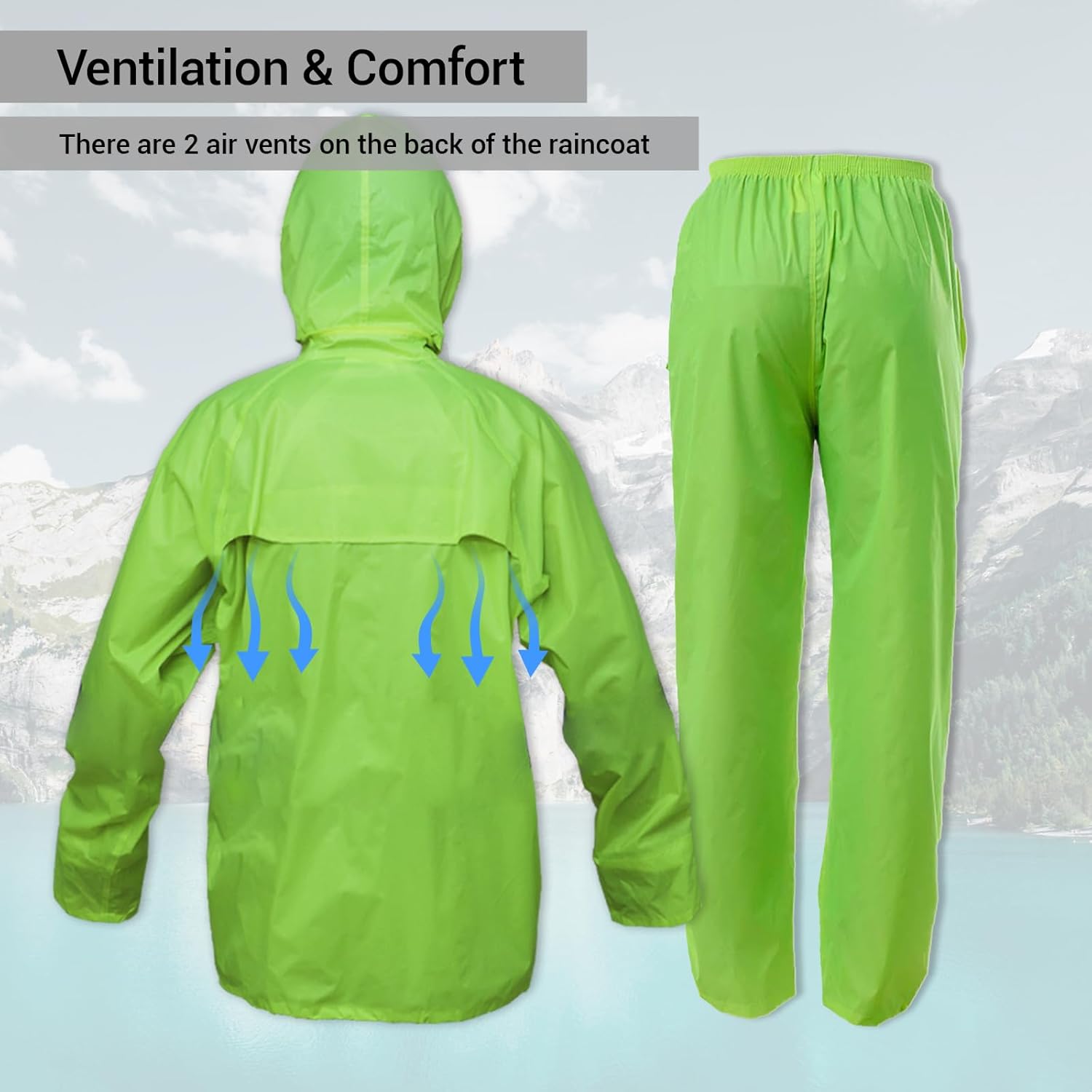 Rizzon Rain Suit Jacket/Trouser for Men Women Waterproof Lightweight Rain Gear for Outdoor Farm Fishing Motorcycle - Image 4